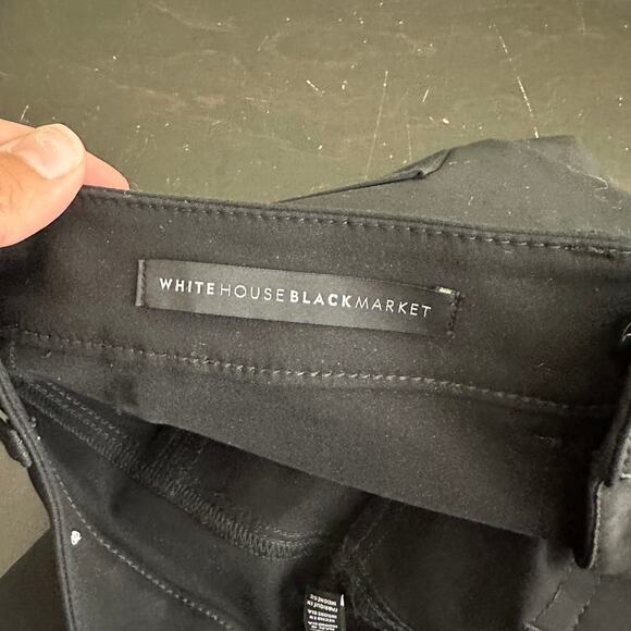 2/$30 WHBM The Skinny Ankle Pants Zip Pockets Button Ankle Mid Rise Black #8155 - Picture 7 of 12